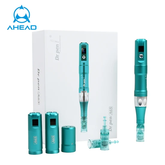 Derma Pen eléctrico con dos baterías Microneedling Pen Control de 6 niveles Auto Derma Pen A6s Disponible para cableado e inalámbrico